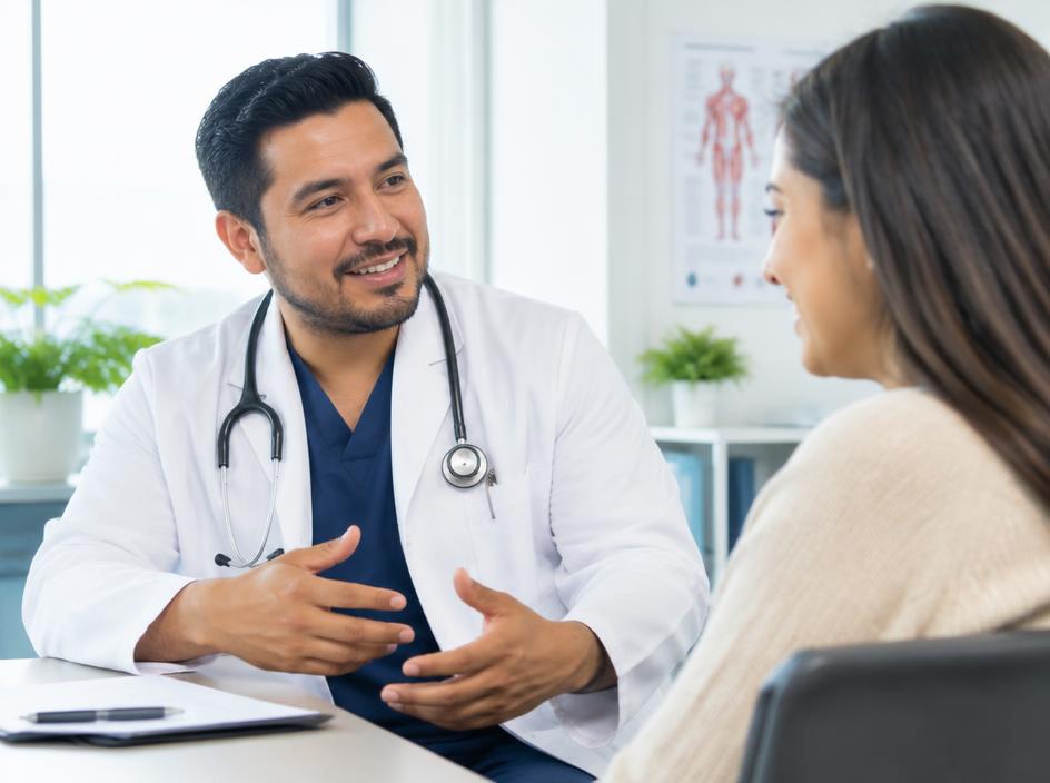 Médico atendiendo a una paciente